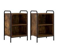 vidaXL Table de Chevet 2 pc Chêne fumé 40 x 30 x 60 cm