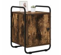 vidaXL Table de Chevet 2 pc Chêne fumé Bois d'ingénierie, Table de Nuit compacte, Rangement Moderne, Armoire Bois, Porte à charnière, poignées Noires Mat pour s'organiser