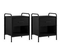 vidaXL Table de Chevet 2 pc Chêne Noir 40 x 30 x 50 cm