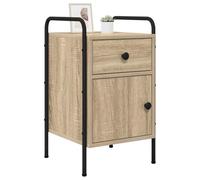 vidaXL Table de Chevet 2 pc Chêne Sonoma 35 x 36,5 x 61 cm, Solutions de Rangement Modernes pour Chambre, Table de Nuit rectangulaire, Table Pratique pour déco stylée
