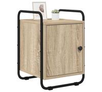 vidaXL Table de Chevet 2 pc Chêne Sonoma Bois d'ingénierie, Table de Nuit compacte, Rangement Moderne, Armoire Bois, Porte à charnière, poignées Noires Mat pour s'organiser