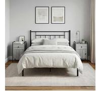 vidaXL Table de Chevet 2 pc Sonoma Gris 35 x 36,5 x 61 cm, Solutions de Rangement Modernes pour Chambre, Table de Nuit rectangulaire, Table Pratique pour déco stylée