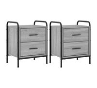 vidaXL Table de Chevet 2 pc Sonoma Gris 40 x 30 x 50 cm