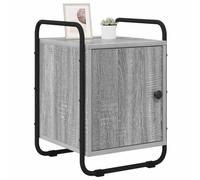 vidaXL Table de Chevet 2 pc Sonoma Gris Bois d'ingénierie, Table de Nuit compacte, Rangement Moderne, Armoire Bois, Porte à charnière, poignées Noires Mat pour s'organiser