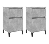 vidaXL Table de Chevet 2 pcs, Armoire de Nuit avec Rangement, Armoire de Lit, Meuble de Chambre à Coucher Intérieur, Industriel, Gris Béton