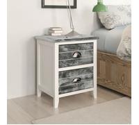 vidaXL Table de chevet 2 pièces 2 tiroirs gris et blanc