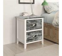 vidaXL Table de chevet 2 pcs avec 2 tiroirs Gris et blanc