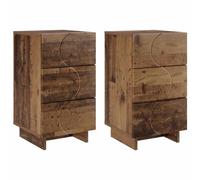 vidaXL Table de Chevet 2 pcs Bois Ancien 33,5 x 34,5 x 60 cm