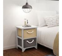 vidaXL Table de chevet 2 pcs Bois Bois naturel G