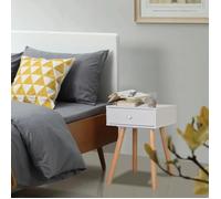 Table De Chevet 2 Pcs Bois De Pin Massif 40 X 30 X 61 Cm Blanc Vidaxl Vidaxl Blanc