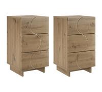 vidaXL Table de Chevet 2 pcs Chêne Artisanal 33,5 x 34,5 x 60 cm