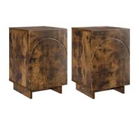 vidaXL Table de Chevet 2 pcs Chêne fumé 33,5 x 34,5 x 50 cm