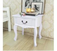Vidaxl Table De Chevet 2 Pcs Mdf Blanc Blanc