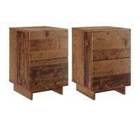 vidaXL Table de Chevet 2 pièces Bois de chêne 33,5 x 34,5 x 50 cm