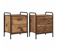 vidaXL Table de Chevet 2 pièces Bois de chêne 40 x 30 x 50 cm