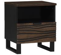 vidaXL Table de Nuit en Noyer | Un Meuble stylé en Bois Massif, Design Moderne, 40 x 33 x 46 cm - Idéal pour Ranger et décorer Votre Chambre. Parfait à côté de Votre lit.