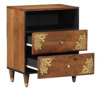 vidaXL Cabinet de Chevet avec tiroir Marron Miel 50 x 33 x 62 cm, Table de Nuit Chic, Rangement Moderne avec tiroir Compact, Pratique pour Chambres contemporaines