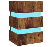 Vidaxl Table De Chevet À Led Chêne Fumé 45x35x67 Cm Aggloméré