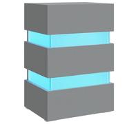 Vidaxl Table De Chevet À Led Gris 45x35x67 Cm Aggloméré Gris