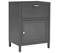 vidaXL Table de chevet Anthracite 40x30x54,5 cm Acier et verre
