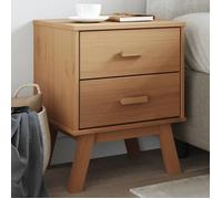 vidaXL Table de chevet OLDEN 358582 - moderne avec rangement, pieds, marron, bois de pin solide