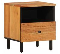 vidaXL Table de Chevet, Armoire de Lit avec Tiroir et Compartiment, Table de Nuit avec Pieds, Armoire de Nuit, Moderne, Bois d'Acacia Massif
