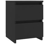 vidaXL Table de Chevet, Armoire de Lit, Table de Nuit, Meuble de Chambre à Coucher Maison Intérieur, Moderne, Noir Bois d’Ingénierie