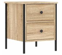 vidaXL Table de chevet Armoire de nuit 2 tiroirs Pieds réglables Chêne Sonoma Bois d'ingénierie