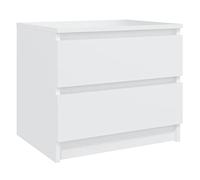 vidaXL Table de Chevet, Armoire de Nuit avec 2 Tiroirs, Armoire de Lit avec Rangement, Meuble de Chambre, Scandinave, Blanc Bois d'Ingénierie