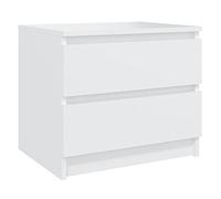 vidaXL Table de chevet scandinave 2 tiroirs avec rangement, blanc bois d'ingénierie