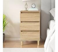 vidaXL Table de chevet moderne 3 tiroirs avec rangement – Chêne Sonoma