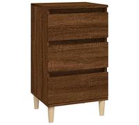 vidaXL Table de Chevet, Armoire de Nuit avec 3 Tiroirs, Armoire de Lit avec Rangement, Table de Nuit Chambre, Moderne, Chêne Marron Bois d'Ingénierie