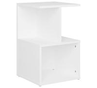 vidaXL Table de Chevet, Armoire de Nuit avec Compartiments, Armoire de Lit avec Rangement, Meuble de Chambre, Moderne, Blanc Bois d'Ingénierie