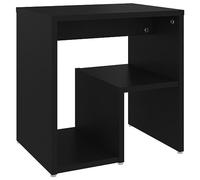 vidaXL Table de Chevet, Armoire de Nuit avec Étagère, Armoire de Lit avec Rangement, Meuble de Chambre, Moderne, Noir Bois d'Ingénierie