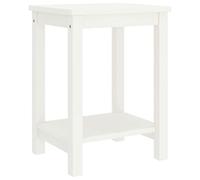 vidaXL Table de Chevet, Armoire de Nuit avec Étagère, Table de Téléphone, Meuble de Rangement Chambre, Moderne, Blanc Bois de Pin Massif