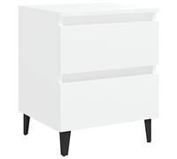 vidaXL Table de Chevet, Armoire de Nuit avec Rangement, Armoire de Lit, Meuble de Chambre à Coucher, Industriel, Blanc Bois d'Ingénierie