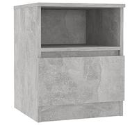 vidaXL Table de Chevet, Armoire de Nuit avec Tiroir et Étagère, Armoire de Lit avec Rangement Chambre, Scandinave, Gris Béton Bois d'Ingénierie