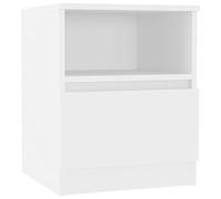 vidaXL Table de Chevet, Armoire de Nuit avec Tiroir et Étagère, Armoire de Lit avec Rangement, Meuble de Chambre, Scandinave, Blanc Bois d'Ingénierie