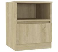 vidaXL Table de chevet Chêne Sonoma 40x40x50 cm Aggloméré Marron avec tiroir et étagère