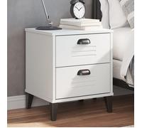 vidaXL Table de Chevet, Armoire de Nuit avec Tiroirs, Table de Téléphone, Meuble de Rangement Chambre, Industriel, Blanc 374908