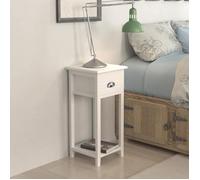 vidaXL Table de chevet avec 1 tiroir Blanc