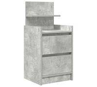 vidaXL Table de Chevet avec 2 tiroirs Gris béton 38x34x80 cm, Meuble de Chevet, Table d'appoint, Armoire de lit, Armoire de Chevet, Table de Nuit