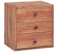 Vidaxl Table De Chevet Avec 3 Tiroirs 35x25x35 Cm Bois De Récupération Marron