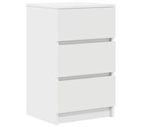 vidaXL Table de Chevet avec 3 tiroirs Blanc 39x35x65 cm, Table d'appoint, Armoire de lit, Table d'appoint pour la Chambre, Table de Nuit, Table de lit