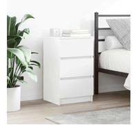 vidaXL Table de chevet avec 3 tiroirs blanc 39x35x65 cm, table d'appoint, armoire de lit, table d'appoint pour la chambre, 861337