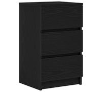 vidaXL Table de chevet 3 tiroirs – Noir – 39x35x65 cm
