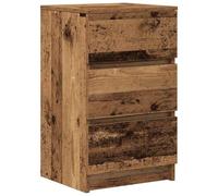 vidaXL Table de Chevet avec 3 tiroirs Vieux Bois 39x35x65 cm, Table d'appoint, Armoire de lit, Table d'appoint pour la Chambre, Table de Nuit