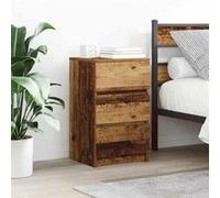vidaXL Table de chevet – 3 tiroirs, vieux bois – 39x35x65 cm – Marron