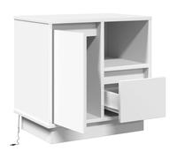 Vidaxl Blanc Mdf Moyenne Table De Chevet Rectangulaire Moderne Blanc