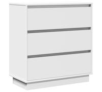 Table De Chevet Vidaxl Avec Led Blanc 71x34,5x75 Cm En Bois D'ingénierie Blanc